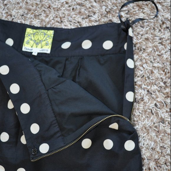 Anthropologie Floreat Black Polka Dot Skirt SZ 0 - Picture 5 of 8